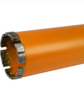 Orange 2.5-inch diamond turbo core drill bit with 10 mm turbo teeth for concrete and masonry drilling, dry and wet use