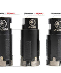 Z-Lion diamond core drill bits for granite/concrete; dry/wet, black metal; 32/35/38 mm diameters, three-piece set.