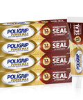 Image of Power Max Hold Denture Adhesive Cream for Super Strong Hold and Food Seal Flavor Free 2.2 Oz Tubes Pack of 4 Clinically Proven for All Day Confidence Now, featuring product packaging.