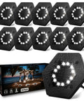 10 pack of 12 LED Solar Ground Lights Waterproof Outdoor Lights For Driveway Pathway Walkway Garden Yard Decor Landscape Inground Lighting Cool White Bright Solar Powered Accent Lights With Easy Install And Long Battery Life