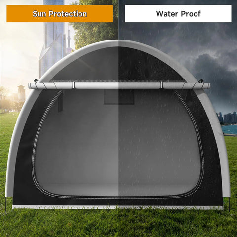 Oversized Bike Storage Tent For 3 To 4 Bikes Waterproof UV Resistant Outdoor Bicycle Cover in sun and rain