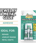 Jewelry And Metal Glue Three Pack 0.1 Oz Instant Adhesive For Jewelry Making And Repairs Waterproof Dries Clear For A Strong Permanent Bond No Drip Formula packaging front view