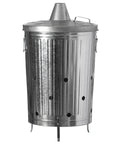 Beefy 20 Gallon Galvanized Steel Incinerator Can With Lid And Vent Holes For Outdoor Burning Of Leaves Paper Yard Waste Garden Debris High Heat Rust Resistant Burn Bin