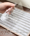 Soft Edging Stair Treads Non Slip Carpet Mat, TPE backing shown, Beige, 28x9 inches, 15 pack, installation process.