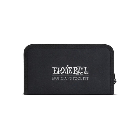 All In One Instrument Care Kit With Case For Clean Tune And Tweak Change Strings Set Intonation Adjust Action Lubricate And Maintain Your Electric Or Acoustic Guitar Black, showing black tool case with logo