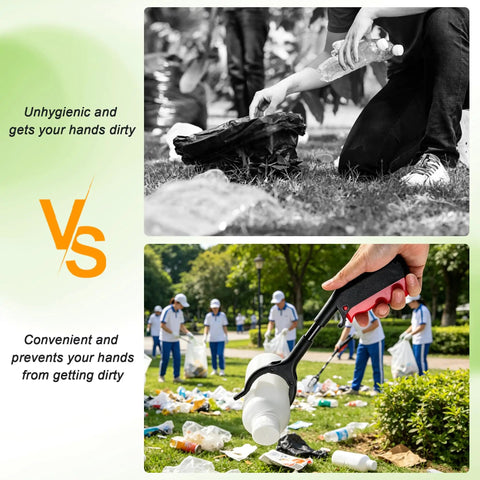 11 Inch Reacher Tool With 360 Degree Rotating Jaw And Anti Slip Grip For Trash Cleanup And Litter Picking Ergonomic Handle Reaching Objects Up To Four Inches Ideal For Sanitation Workers And Hard To Reach Spots