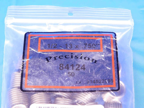 Bag of Forty Five Piece Set Of One Half Inch By Thirteen Threads Per Inch And Three Quarter Inch Inconel Helical Screw Thread Inserts