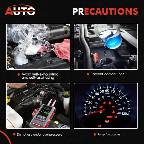 Image showing engine maintenance precautions like coolant levels, smoke warning, diagnostic display, and fluid filling for Heavy Duty Engine Coolant Auxiliary Water Pump Fit For Audi Seat Skoda Volkswagen 16 18 20 Tdi Engines Direct Bolt Up Oem Drop In Replacement With Numbers 5Q0965561B 41551E To Keep Your Ride Rolling Strong.