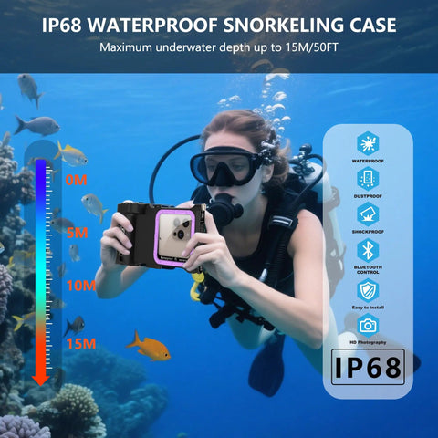 Universal Waterproof Phone Case Fits Iphone Samsung And Android With IP68 Protection Up To 50 Feet Deep for underwater use