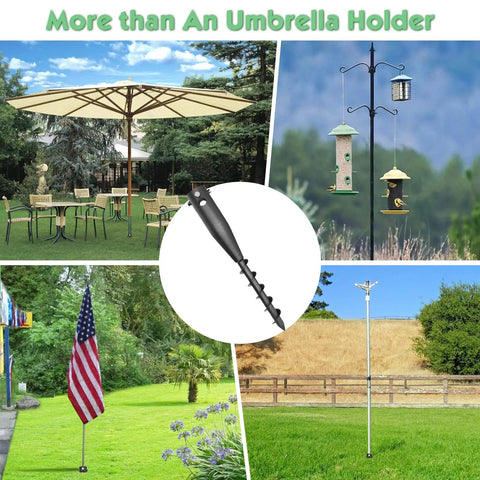 Heavy Duty Steel Beach Umbrella Sand Anchor No Dig Ground Stake Windproof Rod Holder For Umbrellas And Poles display
