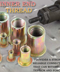 Top Notch JONMON M3-M12 Rivet Nut Assortment Kit With 230 Pieces Carbon Steel Flat Head Blind Rivnuts Threaded Inserts for metal panels