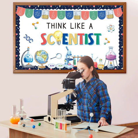 Lab Themed Bulletin Board Decor Set For Classrooms With 35 Lab Cutouts 16 Colorful Borders And Banners Plus Adhesive Sheets