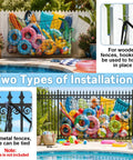 Big Pool Float Storage Net With 20 Hooks And Storage Bag, Hanging Mesh Organizer on wooden and metal fences by pool