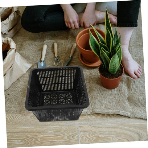 Hydroponic Plant Basket Net Pots 2 Pack For Veggie Growing, Lightweight Plastic Mesh Pots, Easy To Move And Relocate, Dope Garden Gear For Indoor And Outdoor Hydroponics black mesh basket with potted plant