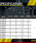 SPEED TIGER micrograin carbide square end mill, 2-flute, 1/8" diameter, 5-piece set shown on a specification chart
