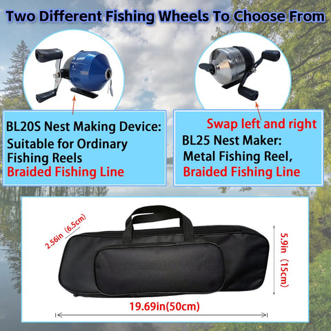 Two fishing wheels options with carrying bag for Upgraded Portable Fishing Catapult Rod With Reel For Saltwater And Freshwater