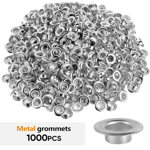 Heavy Duty Metal Grommets Kit 1000 Pieces Three Eighths Inch Eyelets And Washers For Banners Posters Fabric Clothes Leather Belts