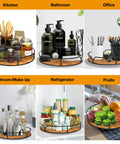 9 Inch Lazy Susan Turntable Organizer in Carbonized Black Pine Wood Finish for kitchen, bathroom, office, and more