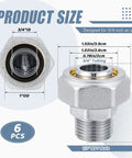 Six Pack Straight Air Piping Fittings Three Quarters Inch By One Half Inch Brass Nickel Plated 200 Psi Pro Grade Tubing Fittings Kit image