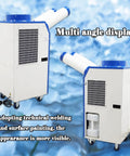 Shop Grade Industrial Air Conditioner And Portable Spot Cooler Equipped With Dual Venting Tubes for No Sweat Cooling, multi angle view.