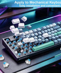 Blue 3 Pin Mechanical Keyboard Clickers Kit For 3D Prints, 50 Pieces Dustproof Switches With Crisp Clicky Tactile Feedback For Gaming Keyboards And Pro Builds on open keyboard