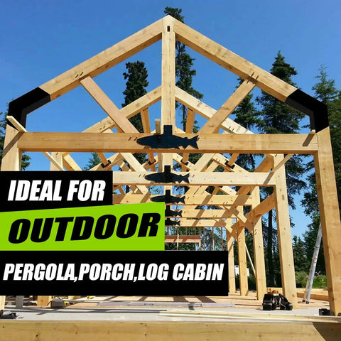 Beefed Up 2 Way L Shaped Pergola Bracket For Indoor And Outdoor Wood Posts With 15 Degree Angle Slant And Screws Cold Rolled Steel Construction Built Tough For Gazebos Patios Porches And Log Cabins