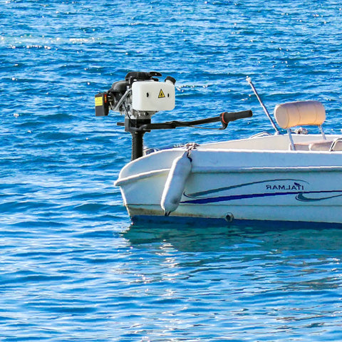 Powerful 4HP 55CC Outboard Motor With Short Shaft 4-Stroke Marine Engine Wind Cooling CDI Ignition on boat in water