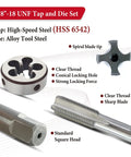 5/8-18 UNF Tap and Die Set HSS Beefed Up Right Hand Thread Tap and Round Die For Metalworking And Auto Repairs with labels