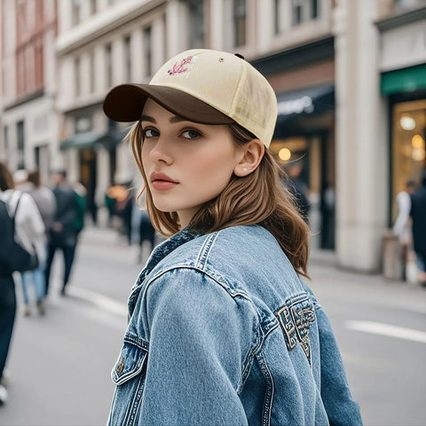 Model wearing Cruise Ready Trucker Hat For Women And Men Unisex Sports Cap With Ventilated Mesh Top And Bold Front Artwork