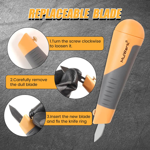 41-Piece Hobby Knife Set For Modeling And Crafting instructions on replacing the blade of a precision exacto style knife.