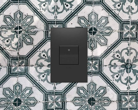 Installed 15 Amp Paddle Light Switch In Graphite Finish 1 Way Or 3 Way Installation Single Pole Ready 12 Pack against patterned tile wall