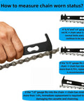 All In One Bike Chain Repair Kit With Chain Breaker Master Link Pliers Wear Checker And Storage Pouch tool measuring chain wear