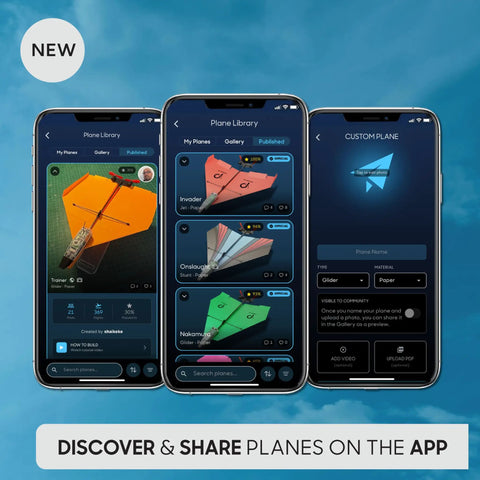 App interface of Next Gen Smartphone Controlled Paper Airplane Kit With Autopilot And Gyro Stabilizer RC Flight For Hobbyists And Tinkerers