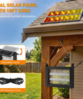 Cordless Solar Bug Zapper Outdoor 4500V With Dual Solar Panels Covers One Half Acre hanging on patio with 10ft extension cord.