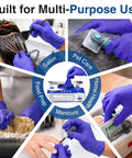 Rock Solid Dark Blue Nitrile Exam Gloves 100 Pack Powder Free And Latex Free Medical Grade disposable gloves in various multi-purpose uses.