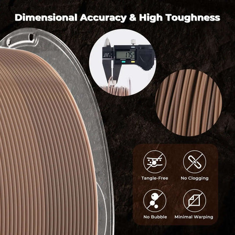 Fossil Gradient Stone PLA Filament 1.75mm For 3D Printing 1Kg Matte Finish Spool With 0.02mm Dimensional Accuracy And Easy Unwind Less Tangling