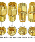 4 Pack SMA To RP SMA Coax Connector Adapter Kit Low Loss Gold Plated Brass Cables For Radio Antenna Audio Video Ham Radio Setup And Diy Projects Ideal For Antenna Masts CB Radios And Various Applications