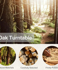 Top Shelf Heavy Duty Oak Lazy Susan Turntable Featuring Slick 360 Degree Spin And Rock Solid Anti Slip Base Designed For Kitchen Islands Or Party Hosting in a forest setting with natural oak materials.