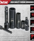 Impact Socket Set 123 Piece With 1/4 And 3/8 Inch Drives, Deep And Shallow Sockets, 6 Point Metric And SAE, CR-V material