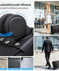 Underseat Carry On Luggage That Slaps A Lightweight 16 Inch Rolling Tote With Four Spinner Wheels airline friendly black design.