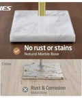 Gold Marble Base Free Standing Toilet Paper Holder Built To Last SUS304 Stainless Steel Bathroom Stand No Tip Design base