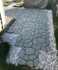 Concrete Paver Mold Kit For DIY Outdoor Pathways Irregular Stepping Stones And Walkways Reusable Plastic Molds installed view