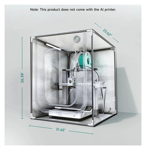 360 Degree 3D Printer Enclosure For Bambu Lab A1 And A1 Mini Fireproof Waterproof Dustproof With Built In LED Light Protective Shield
