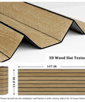 3D Brown Wood Wall Panels Peel And Stick Acoustic Slat Paneling For Bedroom Living Room Office DIY Friendly Easy Install