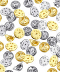 50 Pieces Hella Secure Butterfly Clutch Backs, Nickel Plated Brass Pin Fasteners For Badges And Jewelry Crafting, 10 Mm in gold and silver.