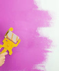 Yellow Corner Paint Roller Brush For Drywall And Door Frames Interior Walls Smooth No Sweat Finishing With Sturdy Grip Handle in action.