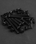 Heavy Duty M6 X 15mm Flat Head Socket Head Cap Screws With Hex Wrenches 304 Stainless Steel in black finish, arranged on dark background.