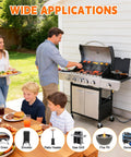 Family grilling with Six Foot 0.5 Inch Inner Diameter Natural Gas Hose With Quick Connect Fitting Low Pressure Ready Conversion Kit
