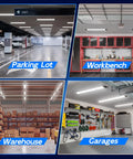Six Pack 4Ft Linkable LED Shop Light Kit With 4400 Lumens At 5000K Daylight 42W Replaces 250W in parking lot, workbench, warehouse, garage