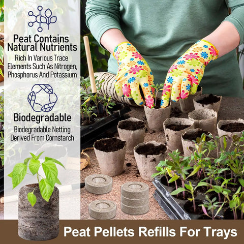100 Pcs 40mm Seed Starter Peat Pellets For Seedlings Easy To Use Germinate Fast Plugs Seed Starters For Garden Plants Herbs Vegetables And Flowers Ready To Grow In Soil